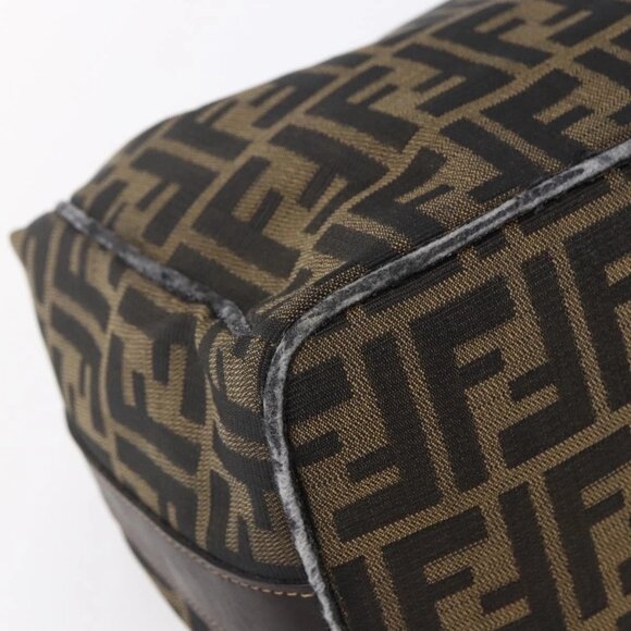 FENDI Zucca Canvas Vanity Hand Bag Black Brown Auth 150076 - Picture 4 of 16